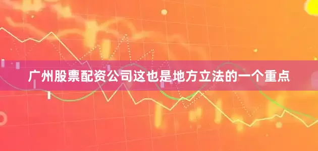 广州股票配资公司这也是地方立法的一个重点